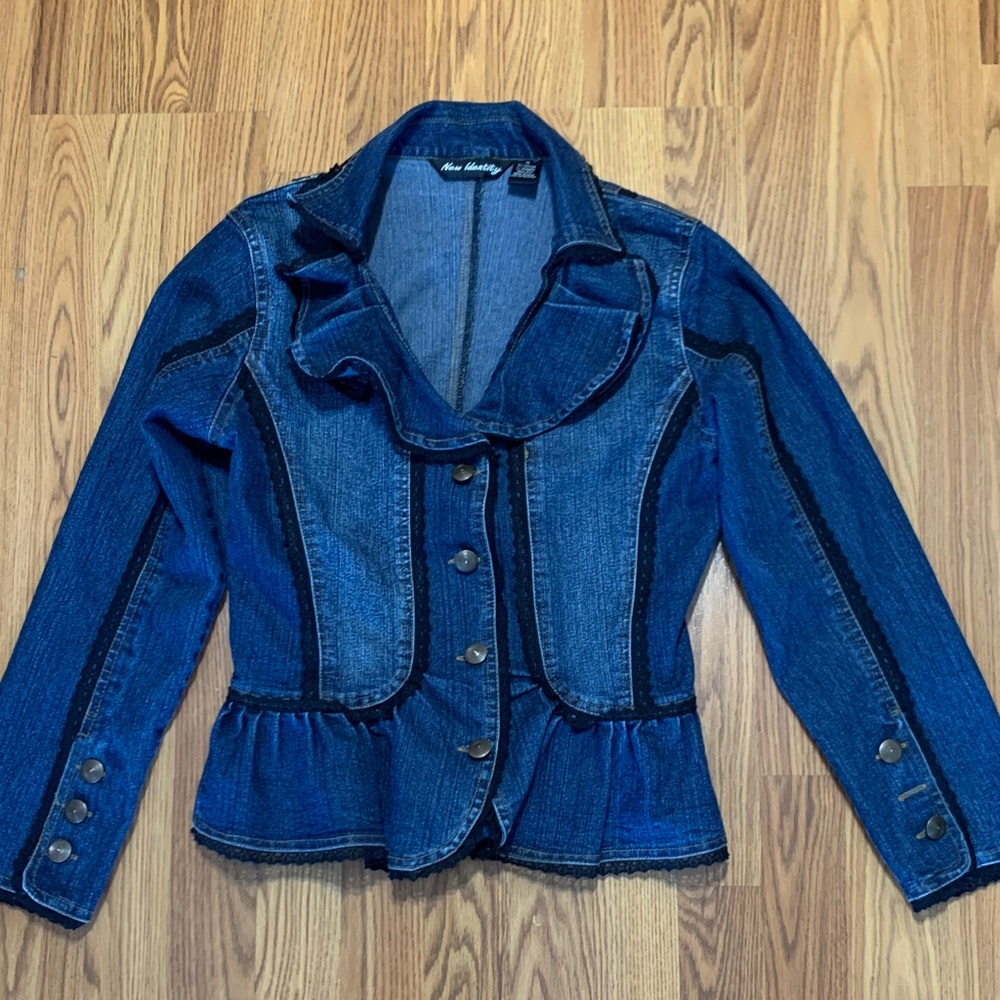 Blue Denim Peplum Jacket